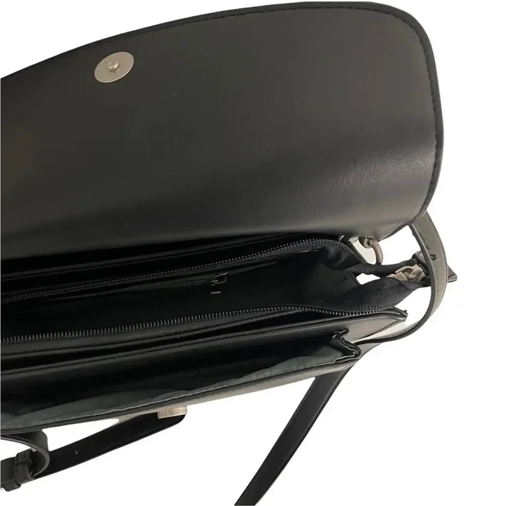 NWOT PIXIE MOOD Purse Bag Zoe Black Crossbody Vegan Leather Silver Detail